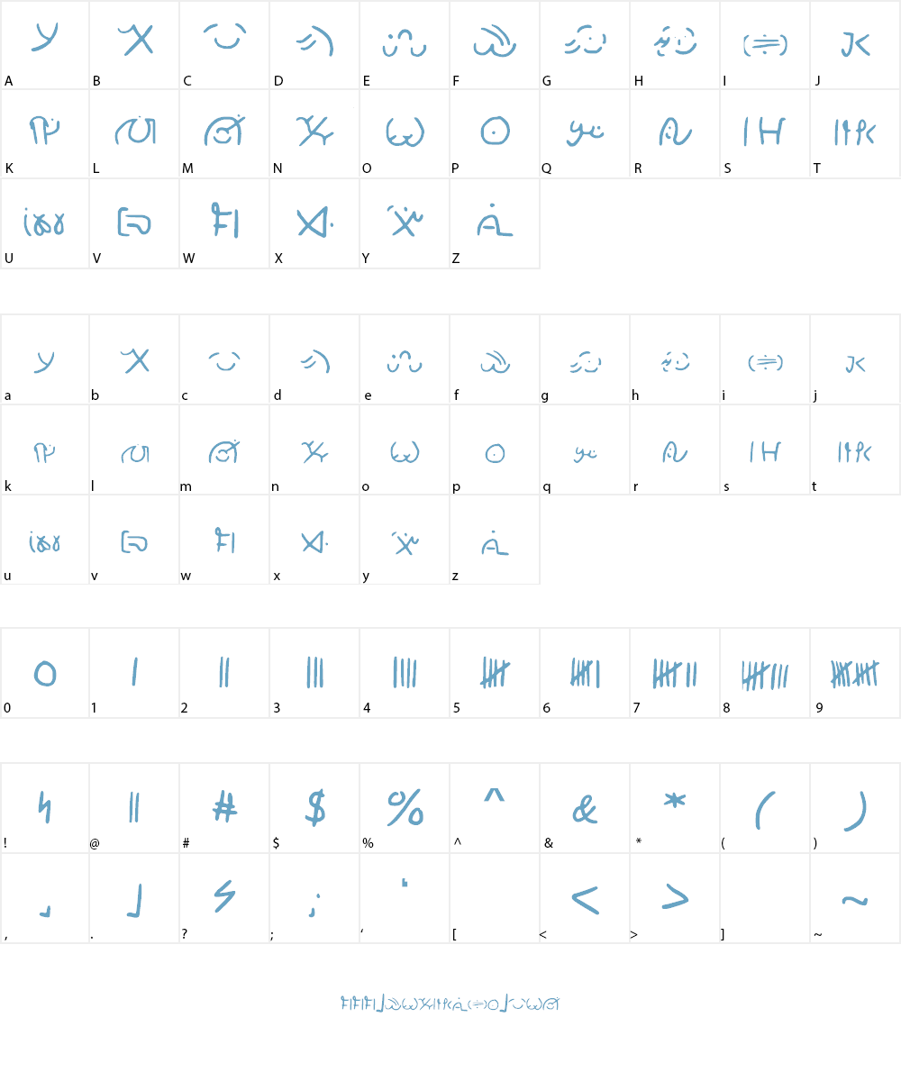 Wailwish Font Character